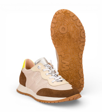 Wonders Towanda02 t�nis de couro bege