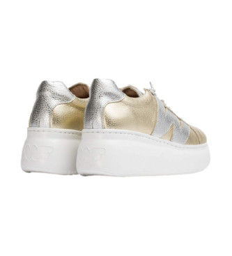 Wonders Zurich gold leather trainers -Height wedge 4.5cm