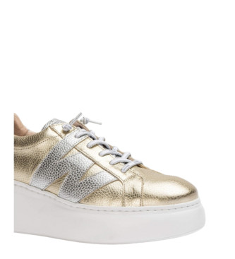 Wonders Sneakers Golden Zurich in pelle - Altezza zeppa 4,5 cm