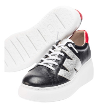 Wonders Sneakers in pelle nera Zurich - Altezza zeppa 4,5 cm