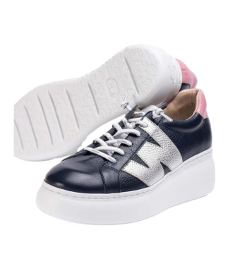 Wonders Zurich black leather trainers -Height wedge 4.5cm