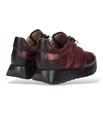 Wonders Odisei Ledersneaker in Granatrot
