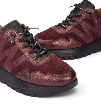 Wonders Odisei Ledersneaker in Granatrot