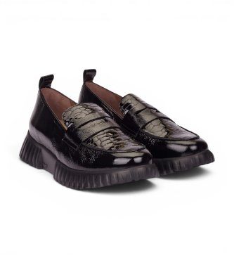 Wonders Mocassini in Pelle Mix nero
