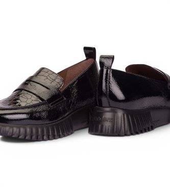 Wonders Mocassini in Pelle Mix nero