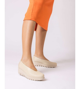 Wonders Zapatos de piel Fly beige -Altura cua 4.5cm-
