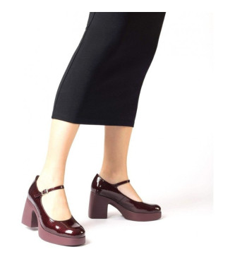 Wonders Damen kastanienbraune Lederschuhe