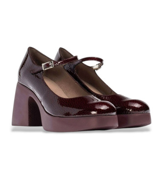 Wonders Damen kastanienbraune Lederschuhe