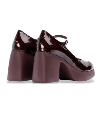 Wonders Damen kastanienbraune Lederschuhe