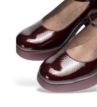 Wonders Damen kastanienbraune Lederschuhe