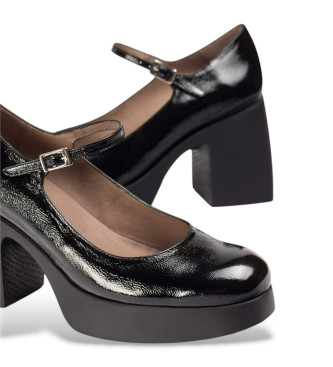 Wonders Damen Lederschuhe schwarz