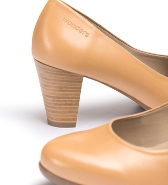 Wonders Lucy Sand beżowe skórzane buty -Wysokość obcasa 6,5cm