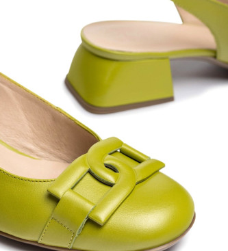 Wonders Green Maya Leather Shoes