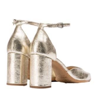 Wonders Fatima platynowe skórzane buty na obcasie - Wysokość obcasa: 8 cm