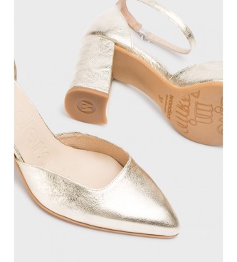 Wonders Fatima platinum leather shoes with heel -Heel height: 8cm