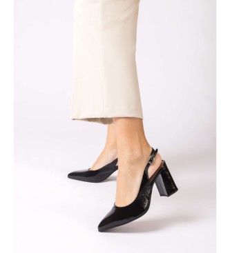 Wonders Zapatos de piel con tacn Vilma Negro -altura tacn: 8cm-