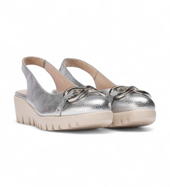 Wonders Silver Gale Leather Shoes