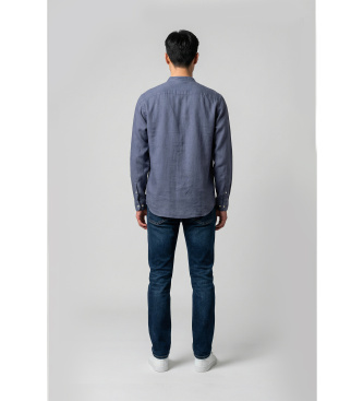 Woolrich Chemise � bandes en lin, marine