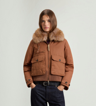 Woolrich Bomber Faux Fur marrón