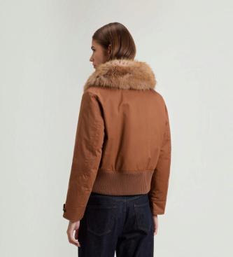 Woolrich Bomber Faux Fur marrón