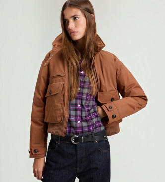 Woolrich Bomber Faux Fur marrón