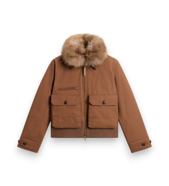 Woolrich Bomber Faux Fur marrón