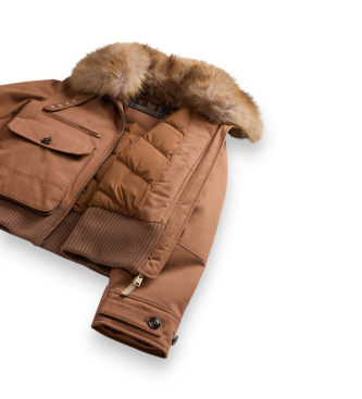Woolrich Bomber Faux Fur marrón