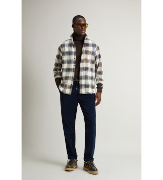 Woolrich Camisa a cuadros de franela blanco roto