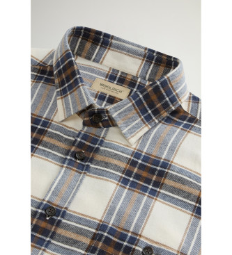 Woolrich Camisa a cuadros de franela blanco roto