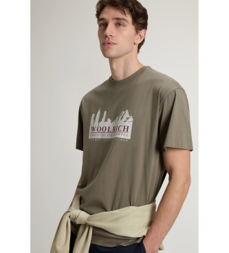 Woolrich Pure cotton T-shirt with green logo