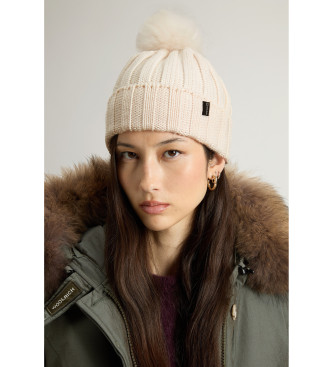 Woolrich Beige Cash Pom Pom Beanie