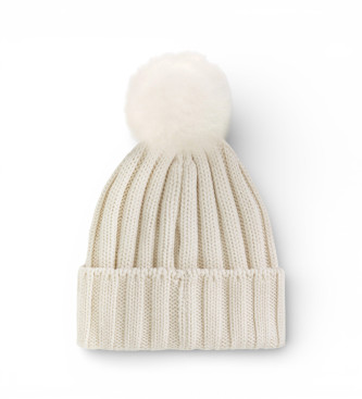 Woolrich Beige Cash Pom Pom Beanie