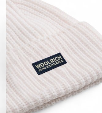 Woolrich Gorro Fine Merinos Logo bege