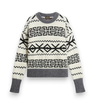 Woolrich White Fairisle jacquard sweater