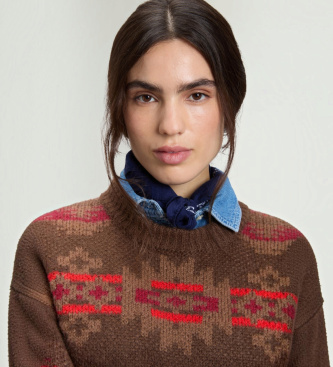 Woolrich Brown Fairisle jumper