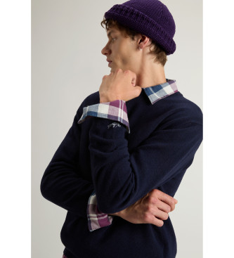 Woolrich Jersey de cuello redondo de lana marino