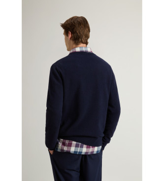 Woolrich Jersey de cuello redondo de lana marino