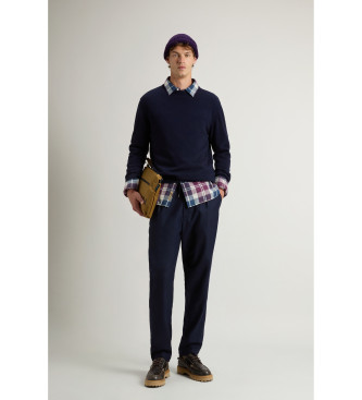 Woolrich Jersey de cuello redondo de lana marino