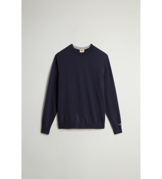 Woolrich Jersey de cuello redondo de lana marino