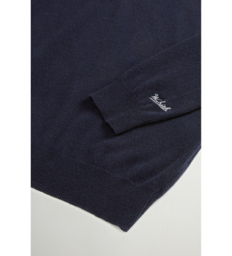Woolrich Jersey de cuello redondo de lana marino