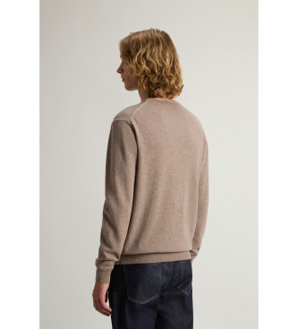 Woolrich Jersey de cuello redondo de lana marrn