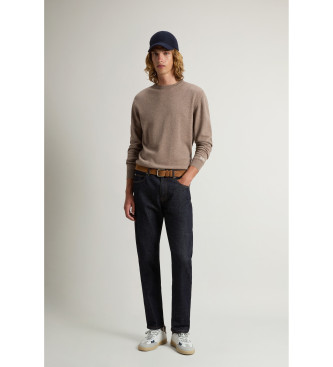 Woolrich Jersey de cuello redondo de lana marrn