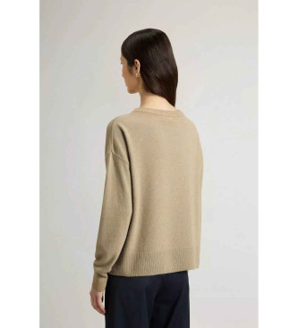 Woolrich Round neck jumper in beige blend