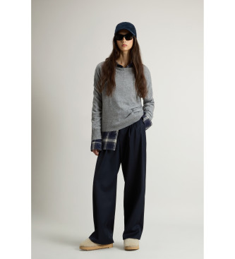 Woolrich Camisola de gola redonda em mistura cinzenta