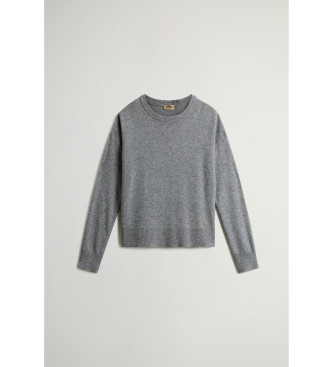 Woolrich Camisola de gola redonda em mistura cinzenta
