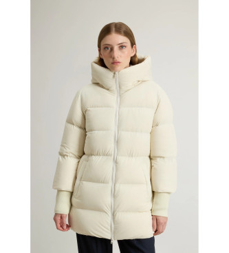 Woolrich Casaco Cloud Duffle com acabamento bege mate
