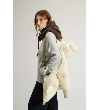 Woolrich Casaco Cloud Duffle com acabamento bege mate