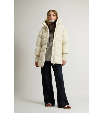 Woolrich Casaco Cloud Duffle com acabamento bege mate