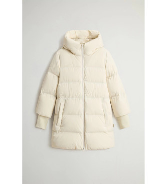 Woolrich Casaco Cloud Duffle com acabamento bege mate