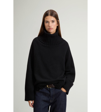 Woolrich Pull à col montant en mélange de laine et cachemire noir